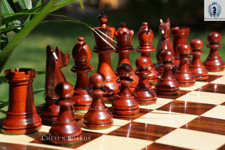 Combo Chess Set | 1920 German Collector's Chess Pieces with Anjan Wood Chess Board 19" - Chess'n'Boards