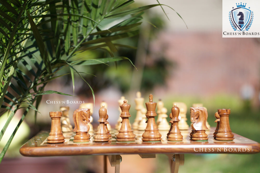 Combo Chess Set | 1950 Reproduced Russian Zagreb Chess Pieces in Rosewood with Rosewood Board - Chess'n'Boards