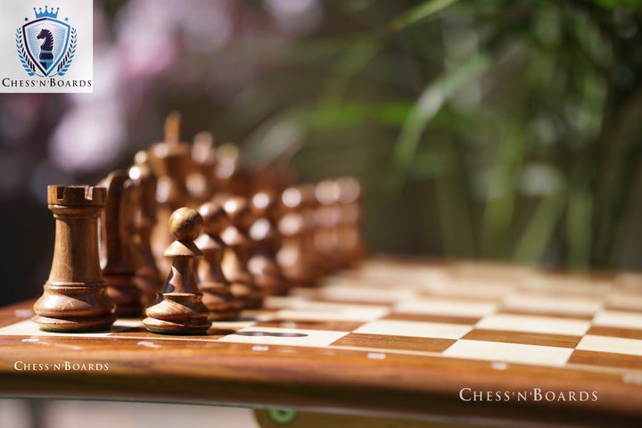 Combo Chess Set | 1950 Reproduced Russian Zagreb Chess Pieces in Rosewood with Rosewood Board - Chess'n'Boards