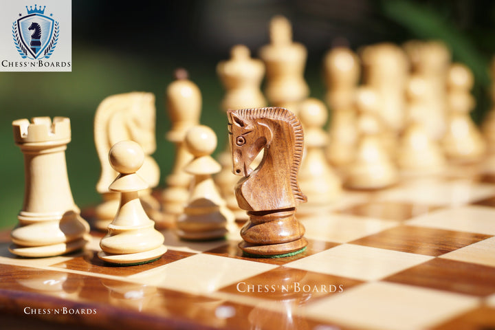 Combo Chess Set | 1950 Reproduced Russian Zagreb Chess Pieces in Rosewood with Rosewood Board - Chess'n'Boards