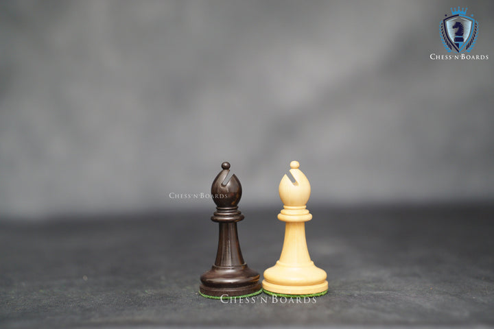 Deluxe Old Club British Staunton Tournament Series Chess Pieces with Ebonized Boxwood - Chess'n'Boards