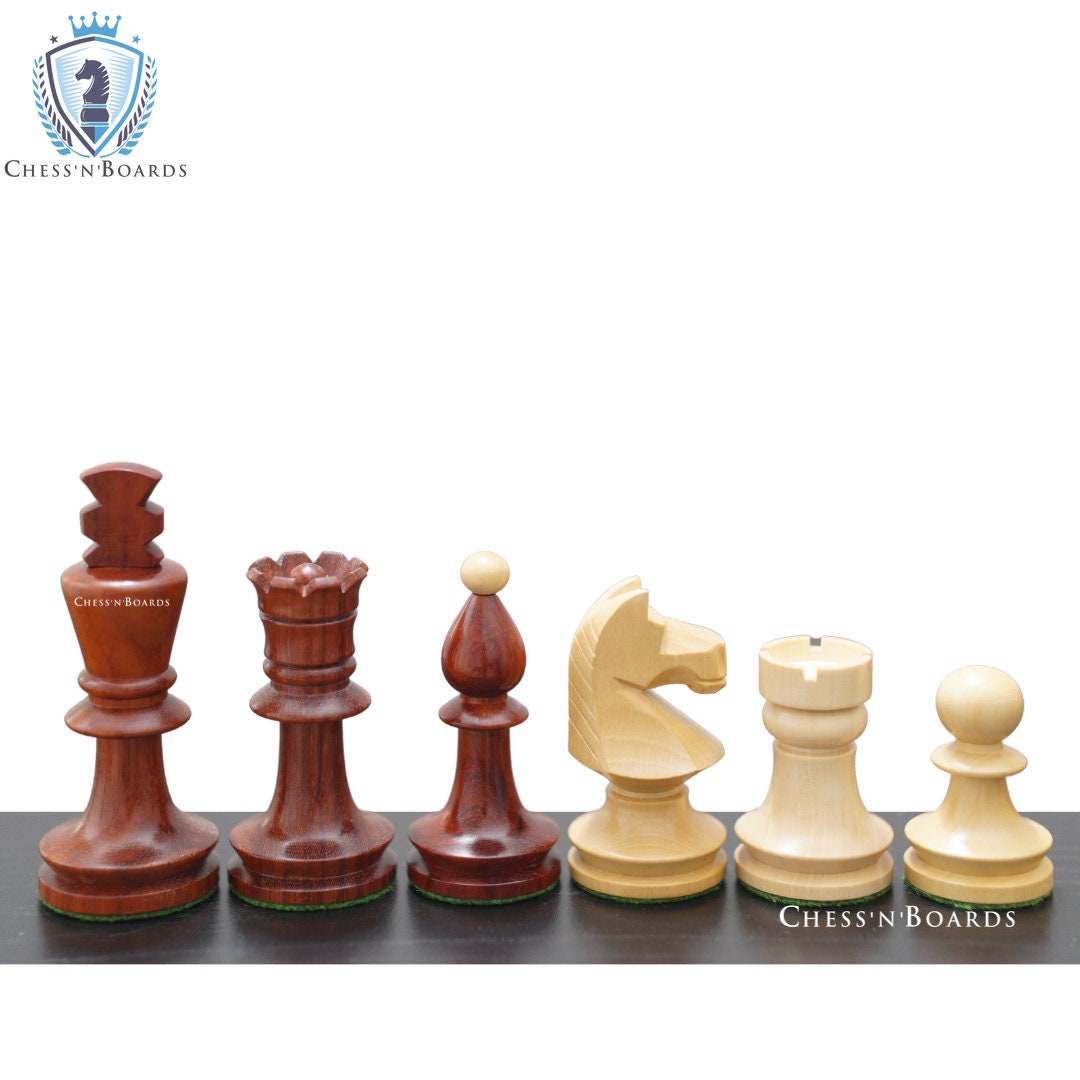 Reproduced Romanian Hungarian National Tournament Chess Pieces in Glossy Finish - Chess'n'Boards