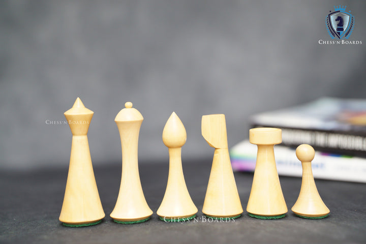 Reproduced Hermann Ohme Minimalist Style, Budrosewood Chess Pieces - Chess'n'Boards