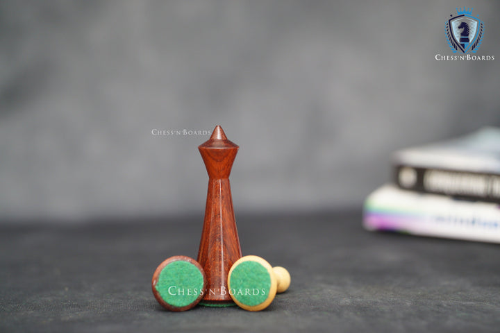 Reproduced Hermann Ohme Minimalist Style, Budrosewood Chess Pieces - Chess'n'Boards