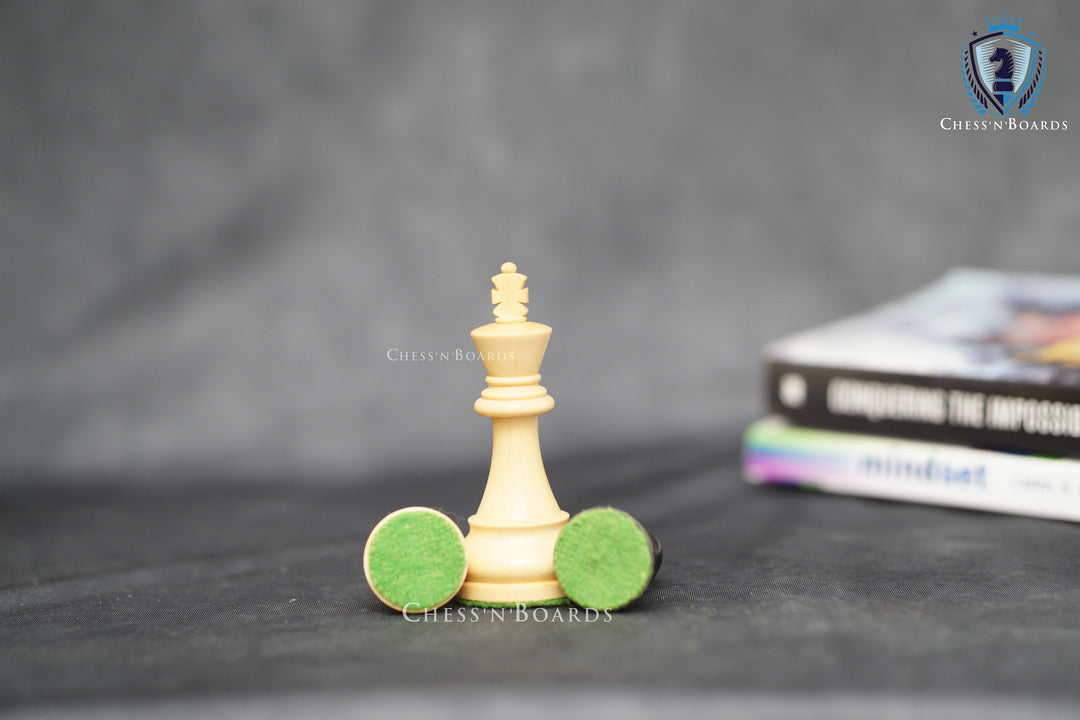 Deluxe Old Club British Staunton Tournament Series Chess Pieces with Ebonized Boxwood - Chess'n'Boards