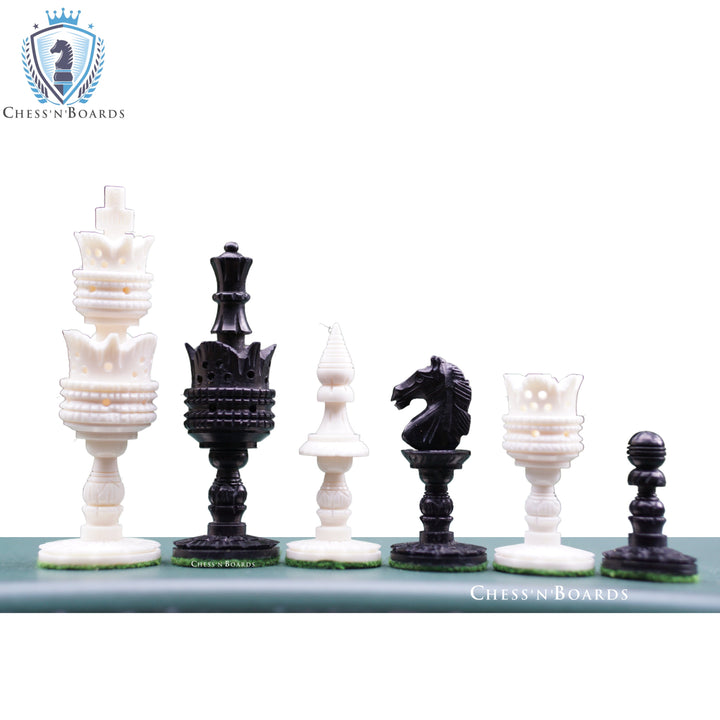 Lotus Design Camel Bone Chess Pieces Only Set King 4.1" Hand Carved Unique Collector Vintage Chess Pieces - Chess'n'Boards