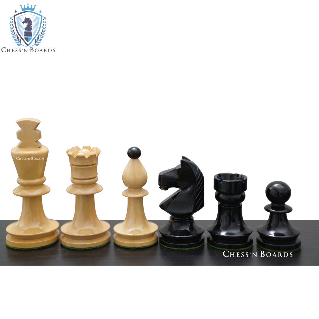 Reproduced Romanian Hungarian National Tournament Chess Pieces in Lacquer Finish - Chess'n'Boards