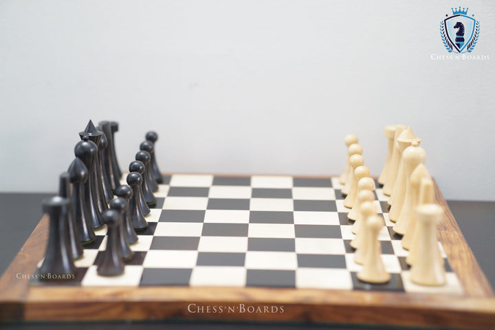 Combo Chess Set Reproduced Hermann Ohme/Minimalist Design Chess Pieces - Chess'n'Boards