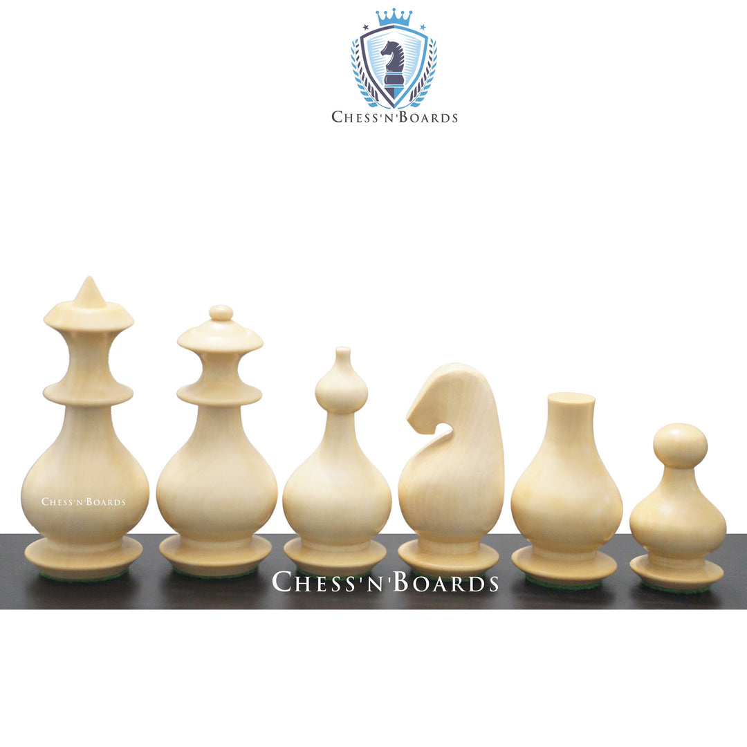 Modern Minimalist Design Golden Rosewood and Boxwood Chess Pieces - Chess'n'Boards