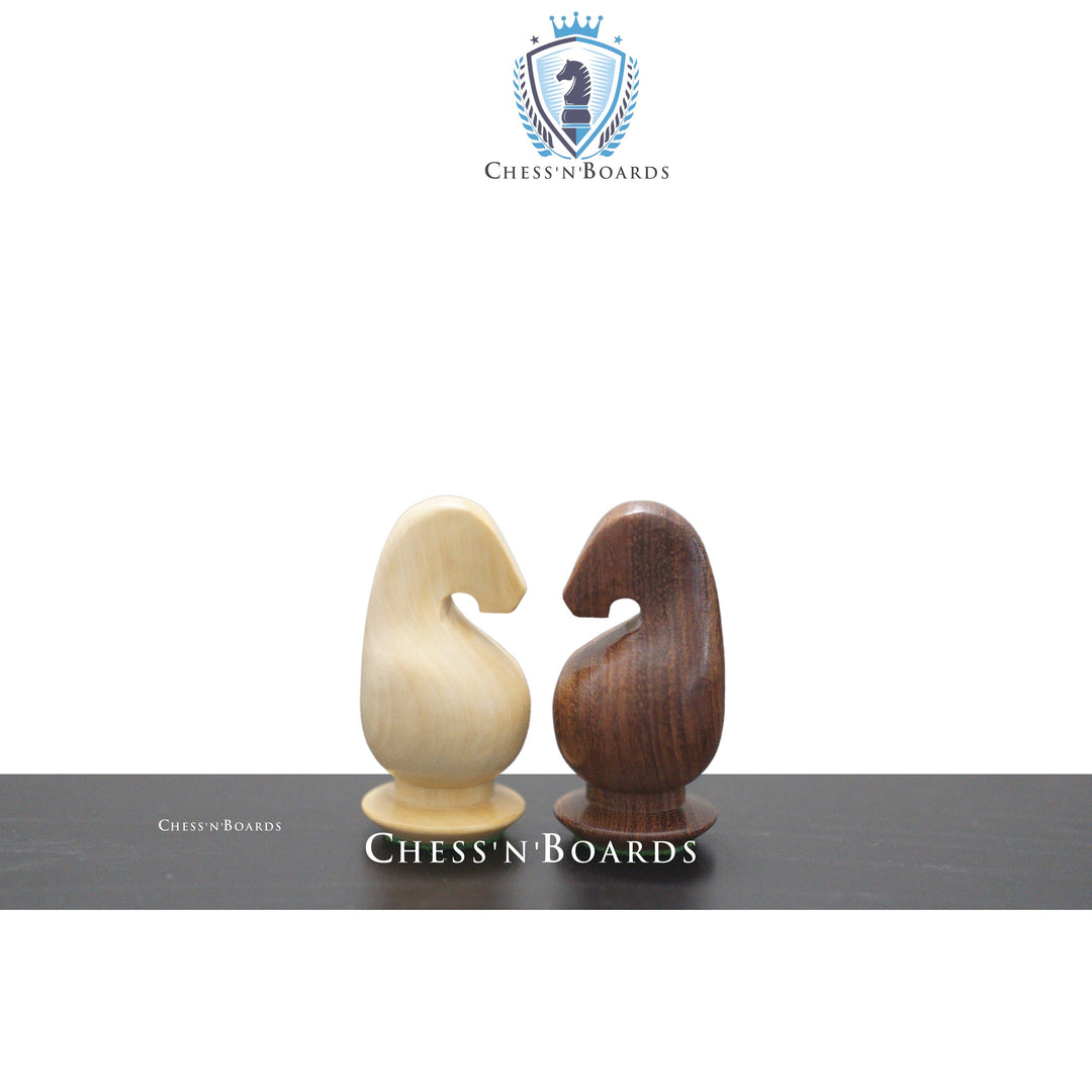 Modern Minimalist Design Golden Rosewood and Boxwood Chess Pieces - Chess'n'Boards