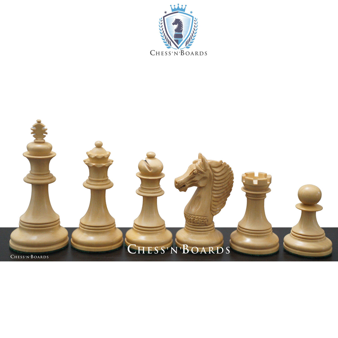 Copenhagen Series Staunton Style King's Bridle Triple Weighted Luxury Chess Pieces in Ebony wood - Chess'n'Boards