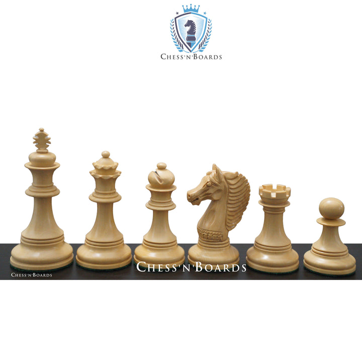 Copenhagen Series Staunton Style King's Bridle Triple Weighted Luxury Chess Pieces in Ebony wood - Chess'n'Boards