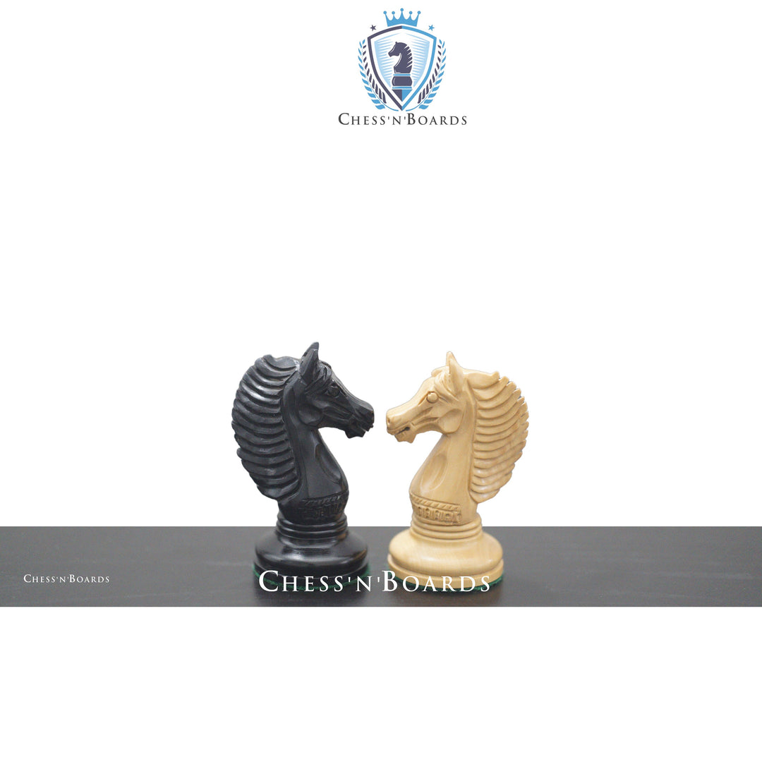 Copenhagen Series Staunton Style King's Bridle Triple Weighted Luxury Chess Pieces in Ebony wood - Chess'n'Boards