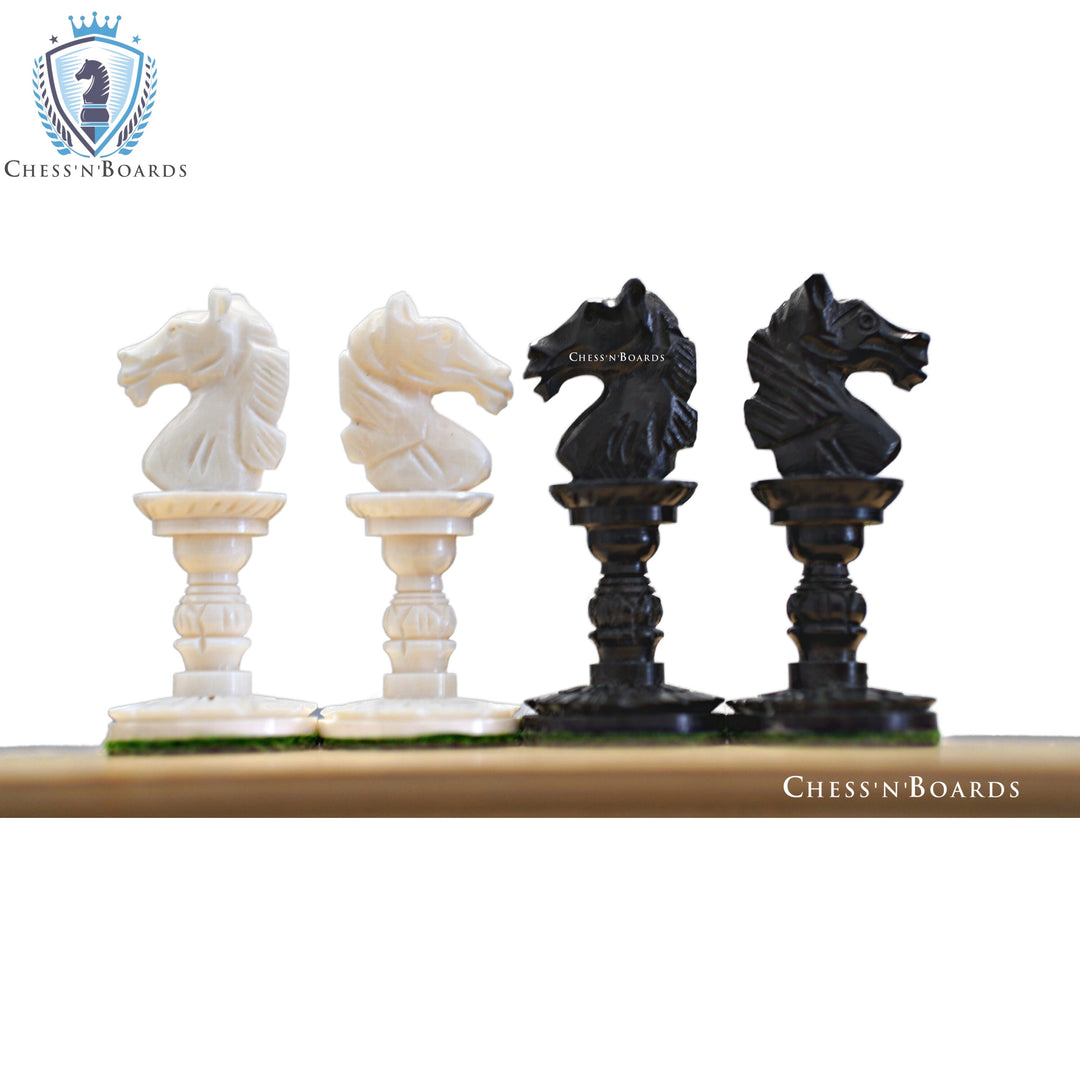 Lotus Design Camel Bone Chess Pieces Only Set King 4.1" Hand Carved Unique Collector Vintage Chess Pieces - Chess'n'Boards