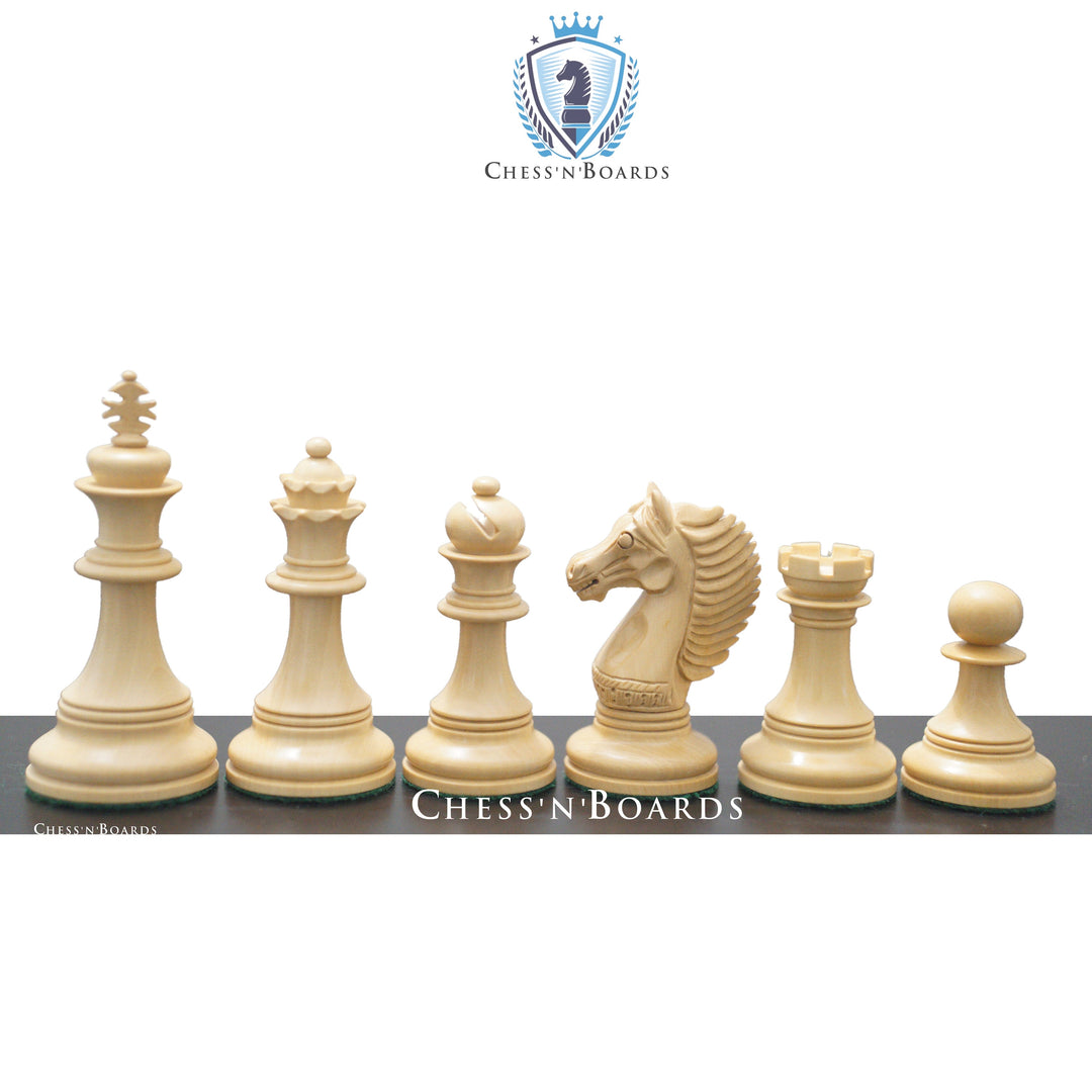 Copenhagen Series Staunton Style King's Bridle Triple Weighted Luxury Chess Pieces in Budrosewood - Chess'n'Boards