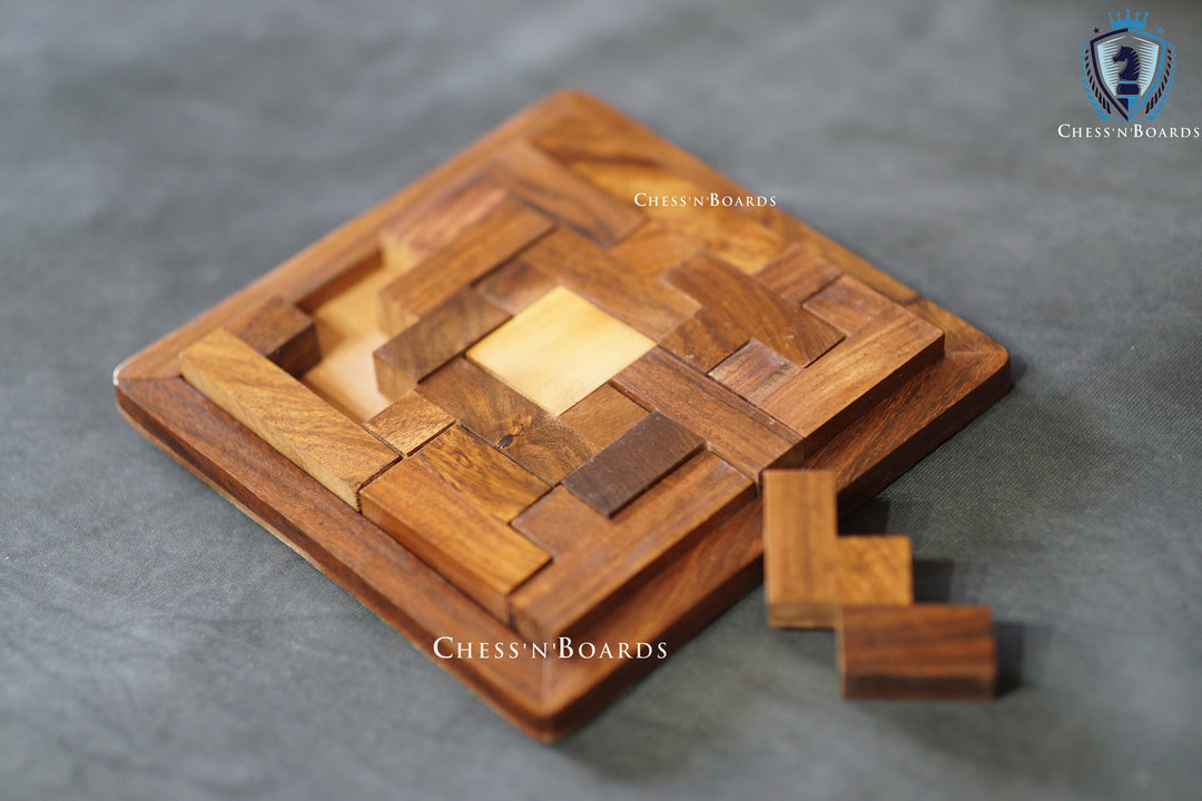 Wooden Puzzle shaped in Square Shape  (14 Pieces) - Chess'n'Boards