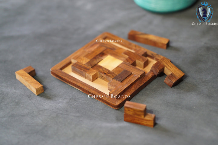 Wooden Puzzle shaped in Square Shape  (14 Pieces) - Chess'n'Boards