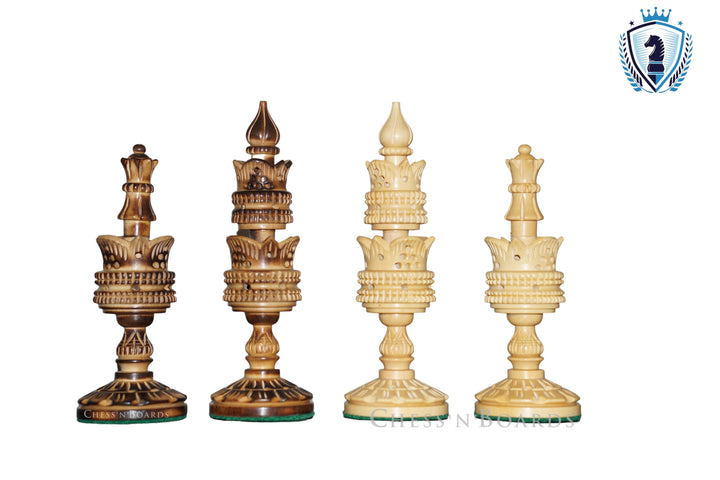 Burnt Lotus Series/ Modern Selenus Series Chess Pieces - Chess'n'Boards