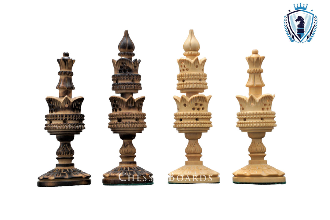 Burnt Lotus Series/ Modern Selenus Series Chess Pieces - Chess'n'Boards