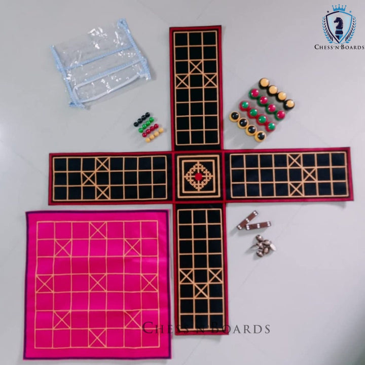 Pachisi Pagade Thayam Chaupad Chopat Ludo Indian Traditional Board Game & Ashta Chamma, Chowka Bara, Katta Mane, Taayam, Indian Ludo - Chess'n'Boards