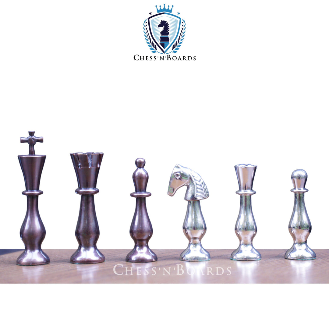 Majestic Series Brass Chess Set chess pieces-3.5" King luxury metal chess pieces solid brass chess pieces - Chess'n'Boards
