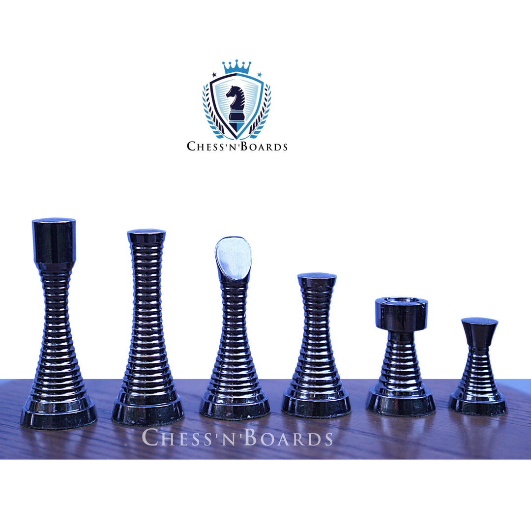 Contemporary Brass Chessmen | Metal Chess Pieces | Luxury Chess pieces for play and Decor - Chess'n'Boards