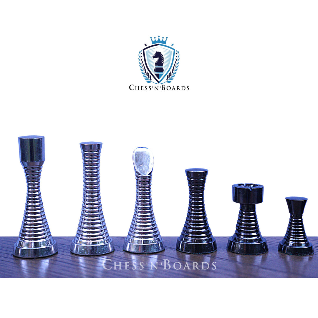 Contemporary Brass Chessmen | Metal Chess Pieces | Luxury Chess pieces for play and Decor - Chess'n'Boards