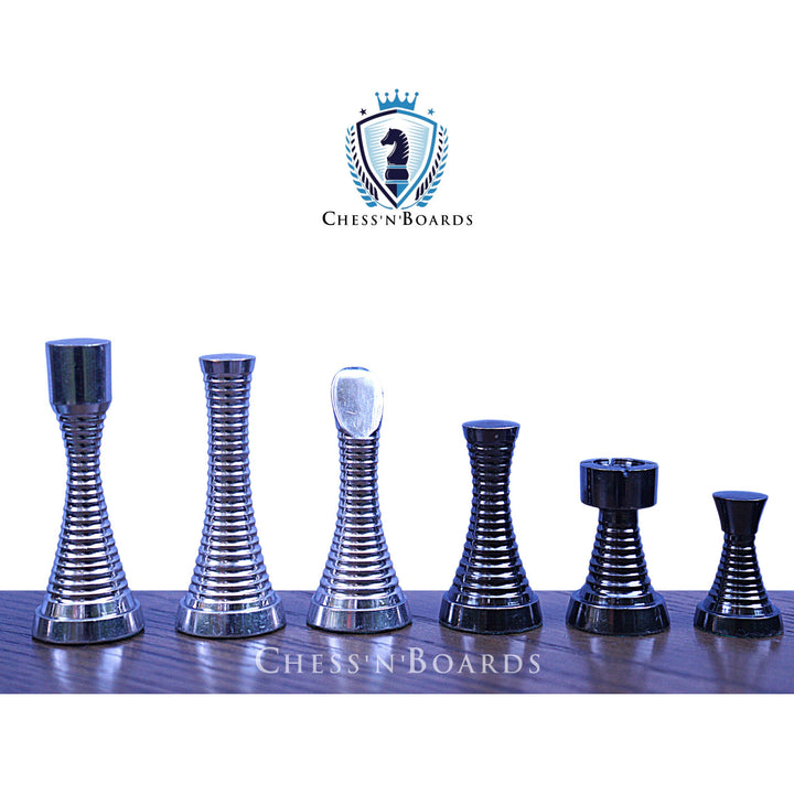 Contemporary Brass Chessmen | Metal Chess Pieces | Luxury Chess pieces for play and Decor - Chess'n'Boards