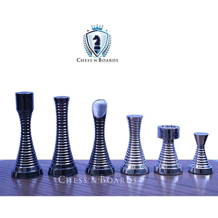 Contemporary Brass Chessmen | Metal Chess Pieces | Luxury Chess pieces for play and Decor - Chess'n'Boards