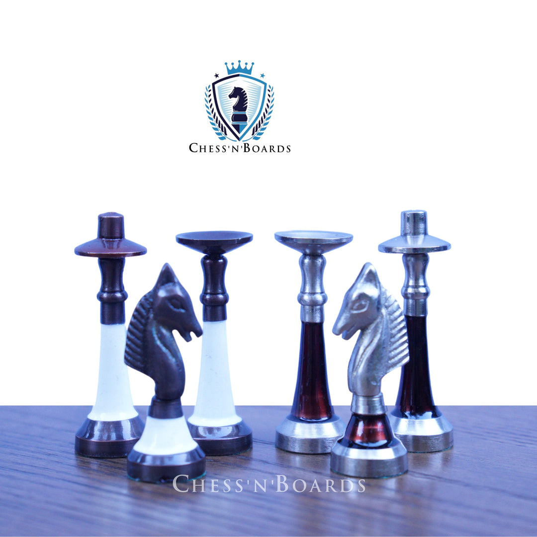 Modern Design Solid Brass Chess Set - Chess'n'Boards