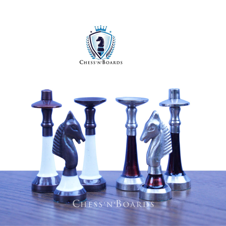 Modern Design Solid Brass Chess Set - Chess'n'Boards