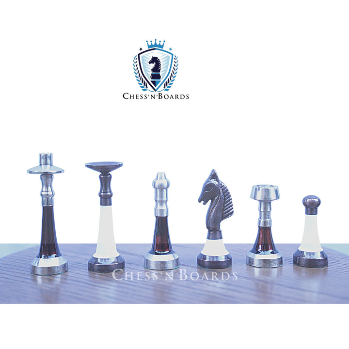 Modern Design Solid Brass Chess Set - Chess'n'Boards