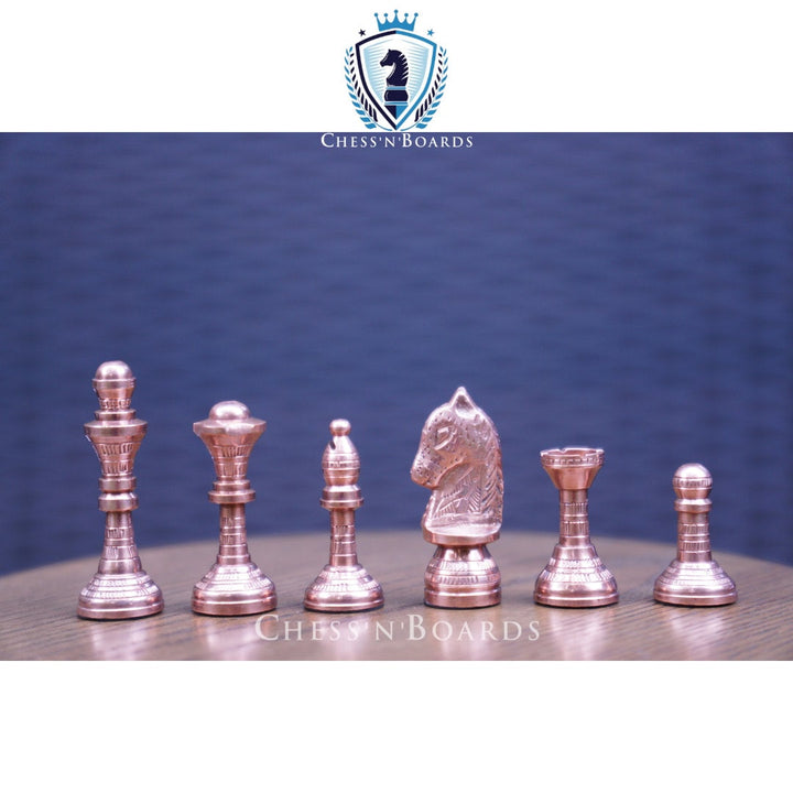 Traditional Solid Brass Chess Set in Gold and Copper - Chess'n'Boards