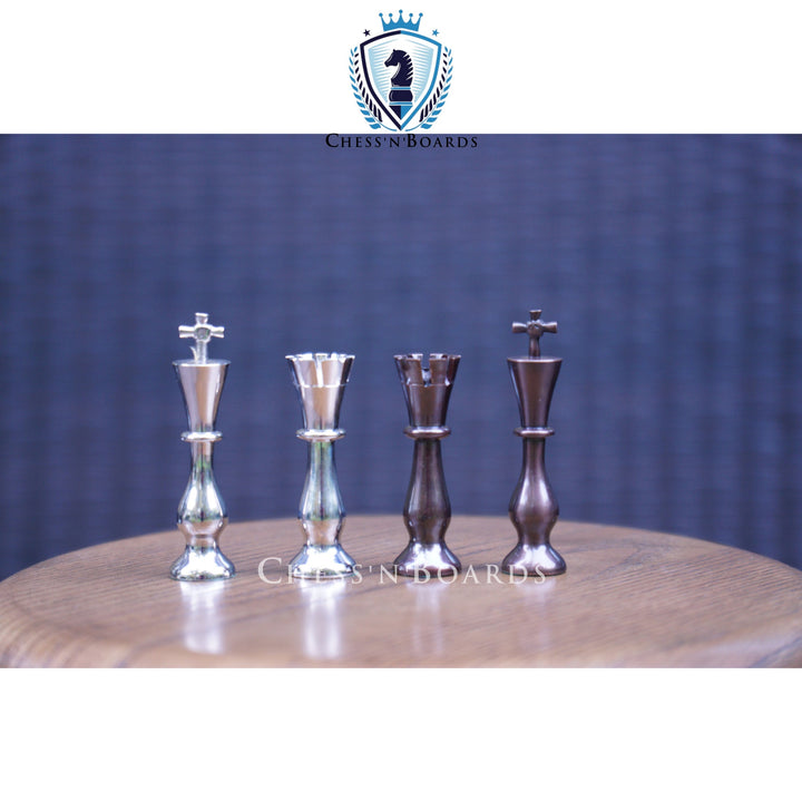 Majestic Series Brass Chess Set chess pieces-3.5" King luxury metal chess pieces solid brass chess pieces - Chess'n'Boards