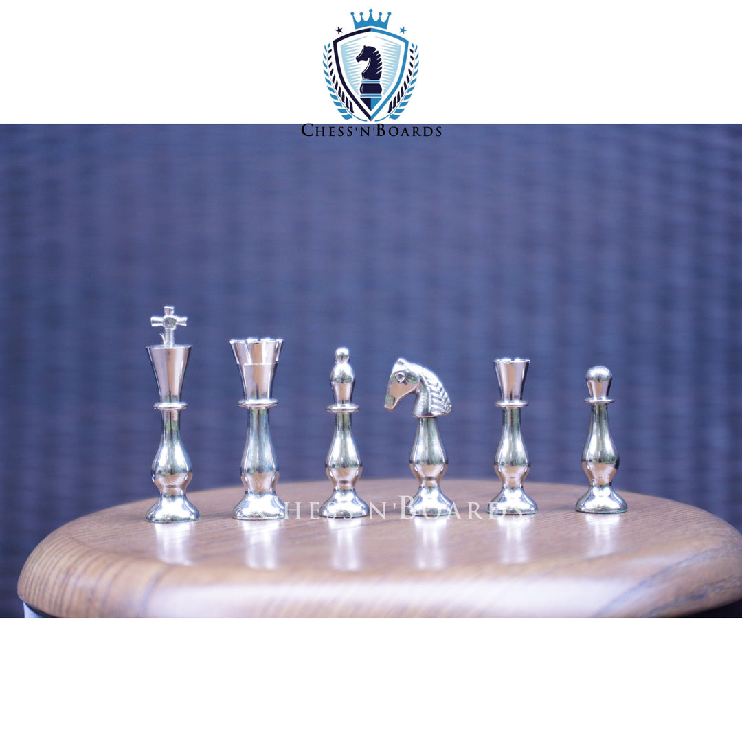 Majestic Series Brass Chess Set chess pieces-3.5" King luxury metal chess pieces solid brass chess pieces - Chess'n'Boards