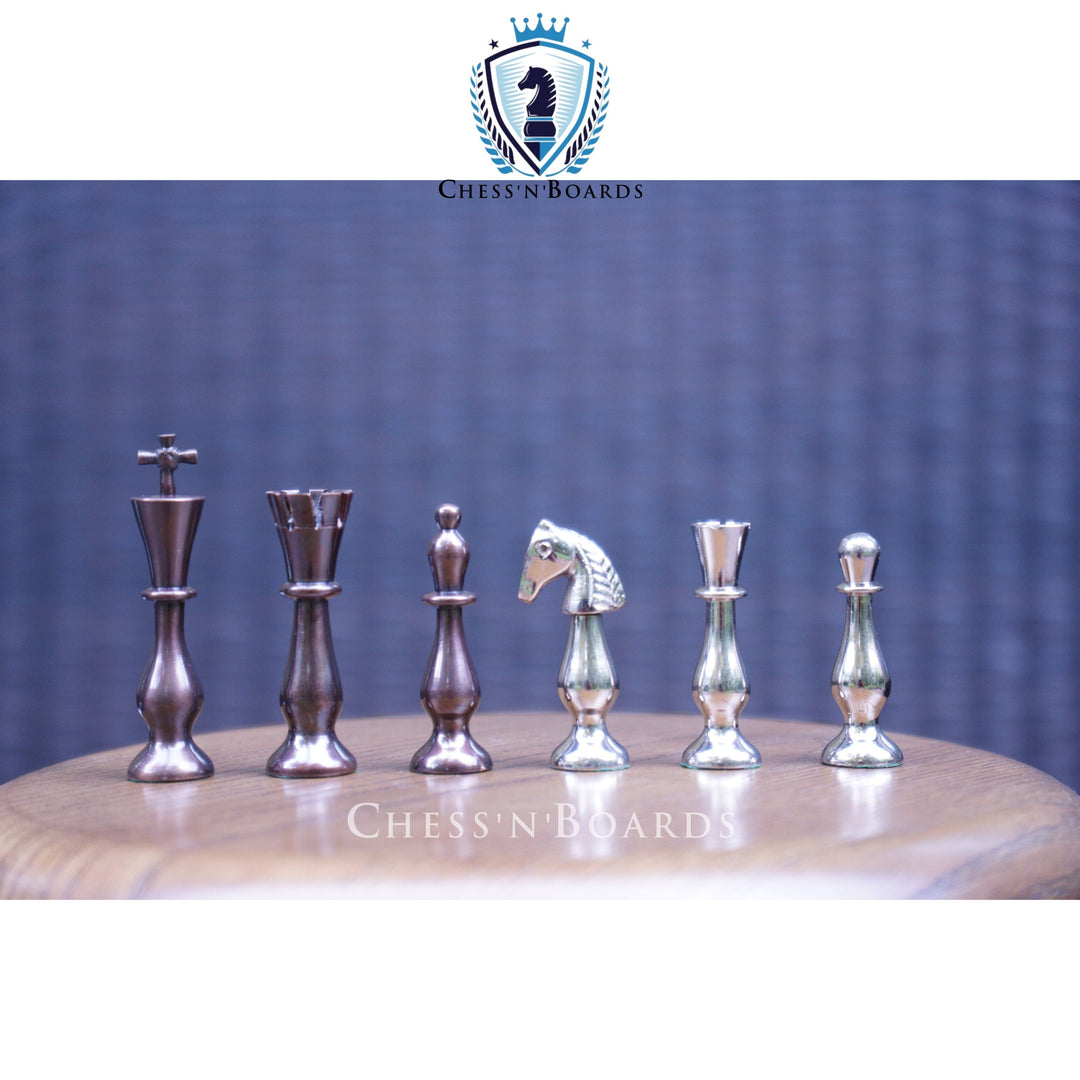 Majestic Series Brass Chess Set chess pieces-3.5" King luxury metal chess pieces solid brass chess pieces - Chess'n'Boards