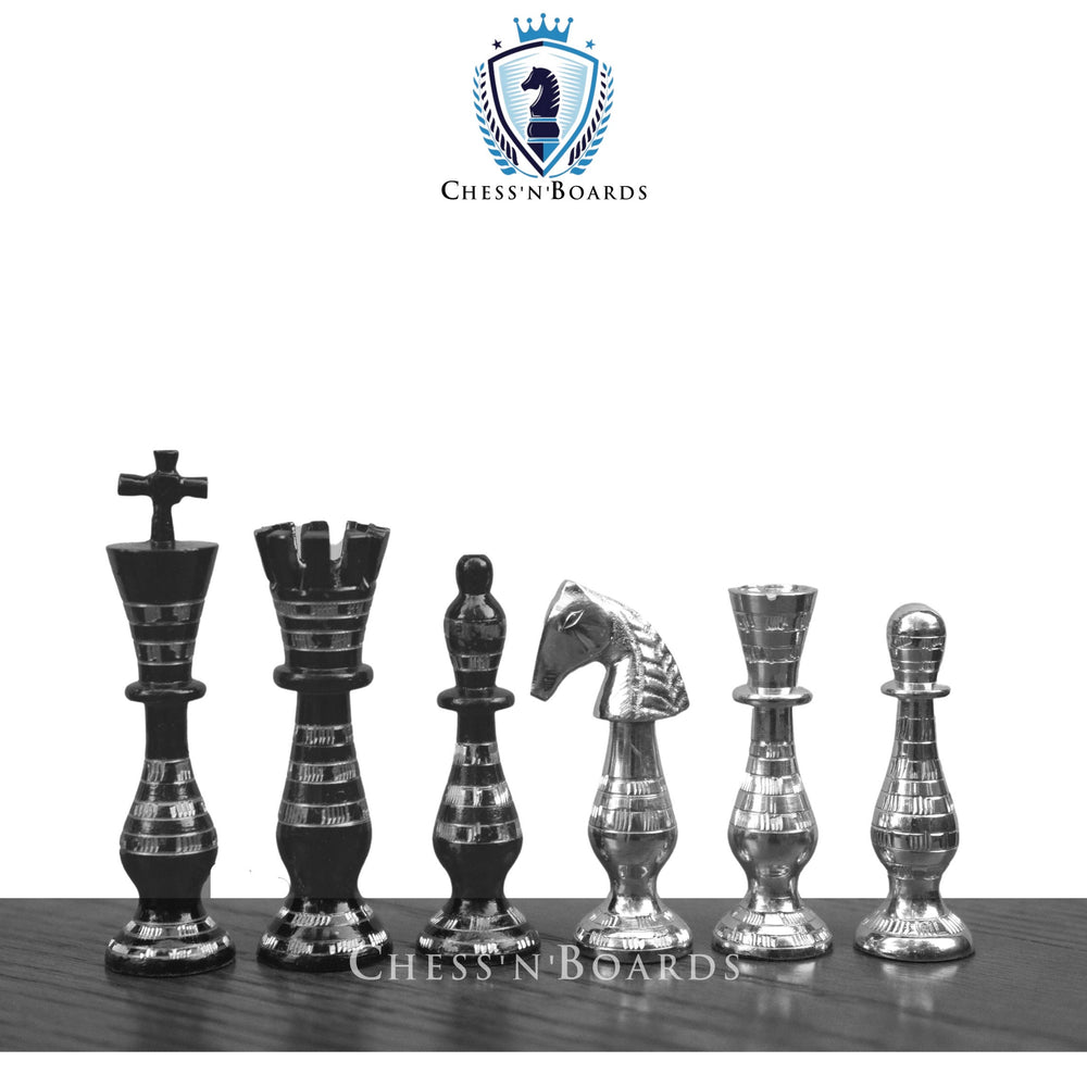 Majestic Series Brass Chess Set chess pieces-3.5" King luxury metal chess pieces - Chess'n'Boards