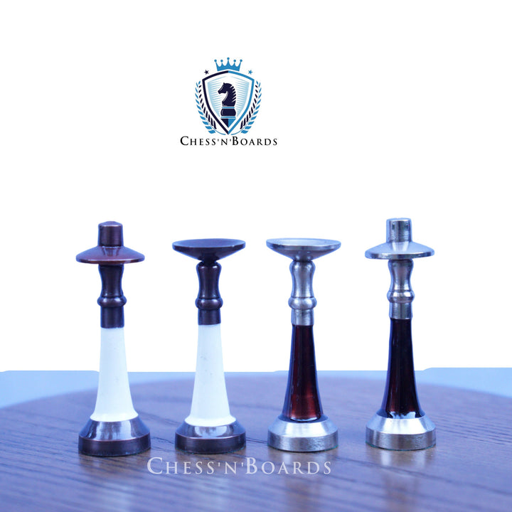 Modern Design Solid Brass Chess Set - Chess'n'Boards