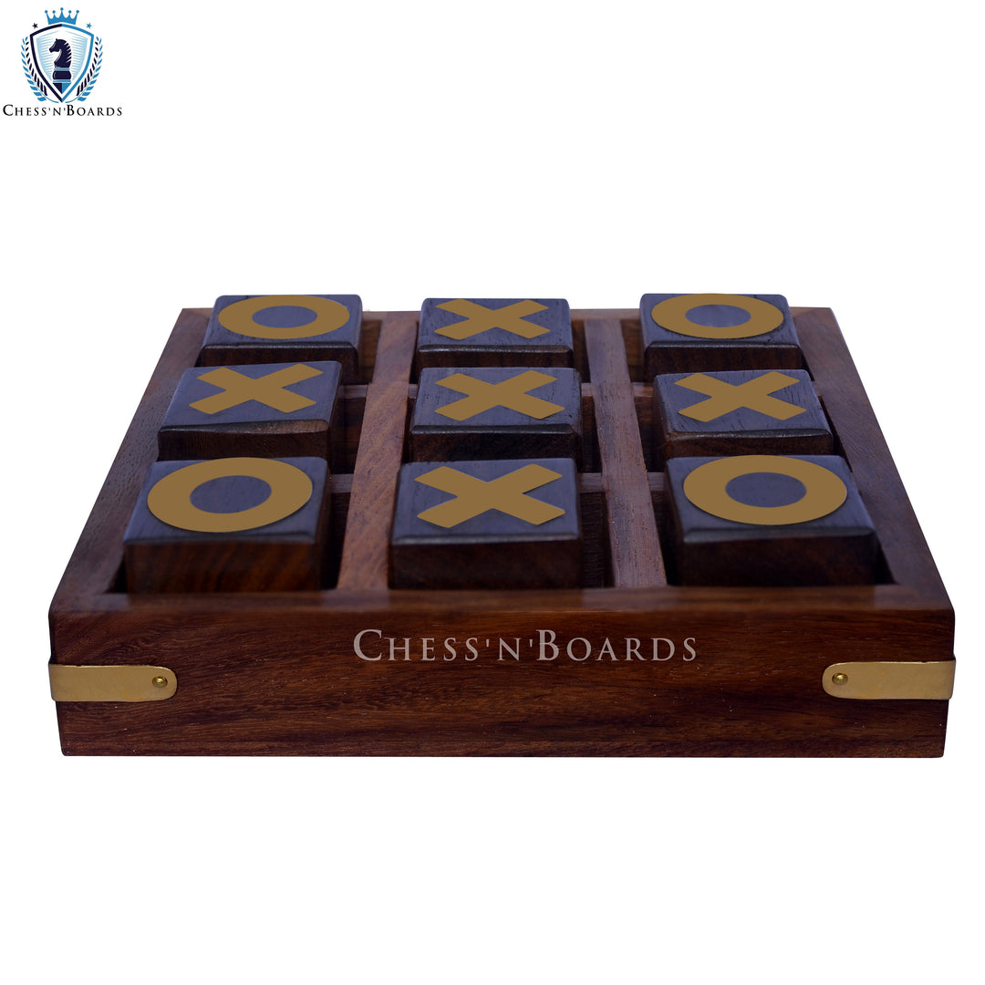 Wooden Tic Tac Toe/ Noughts and Crosses Game Unique Handmade Quality Wood Family Board Games