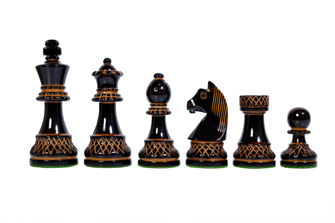 Burnt Staunton Style/Tournament Series, Deutscher Ritter Holzschachfiguren, nur mit Extra Queen besetzt |