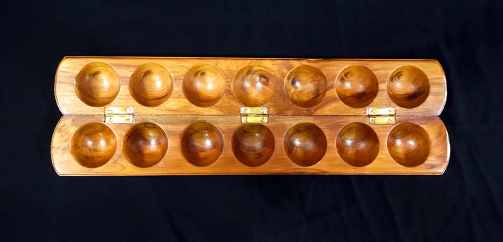 Faltbares Mancala-Spiel aus Holz | Ali Guli Mane - Pallanguli | Vamana Guntalu | Traditionelle Tamaala-Spiele