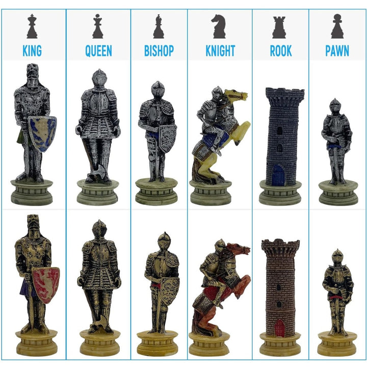 Medieval Knights Theme Resin Chess Pieces