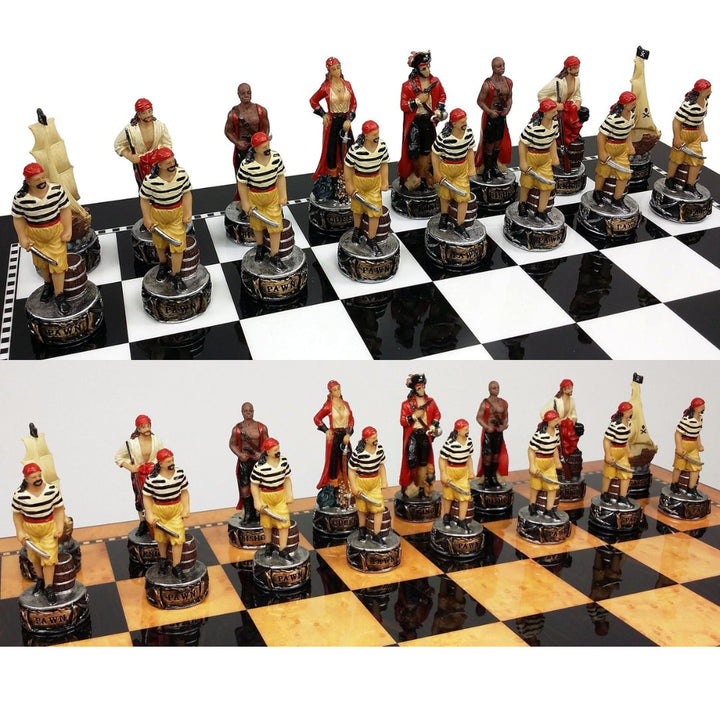 Pirates vs Navy Resin made Hand Painted Themed Chess Set