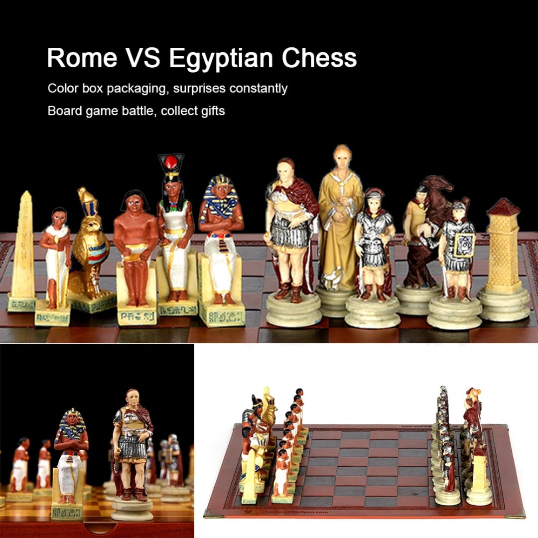 Egypt Rome War Themed Resin Chess Set