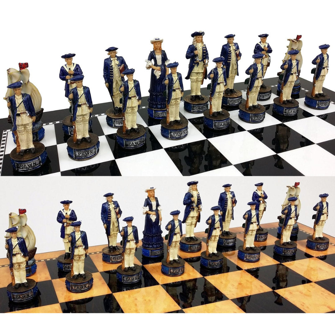 Pirates vs Navy Resin made Hand Painted Themed Chess Set